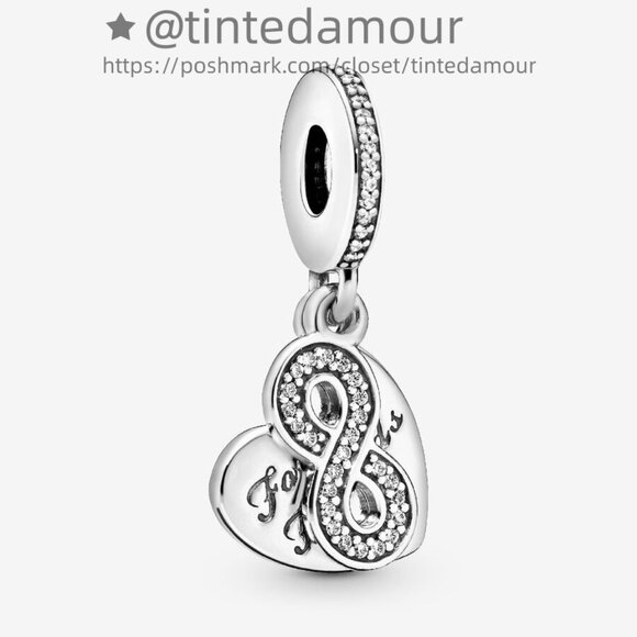 Pandora Forever Friends Dangle Charm with Clear CZ - Picture 1 of 2